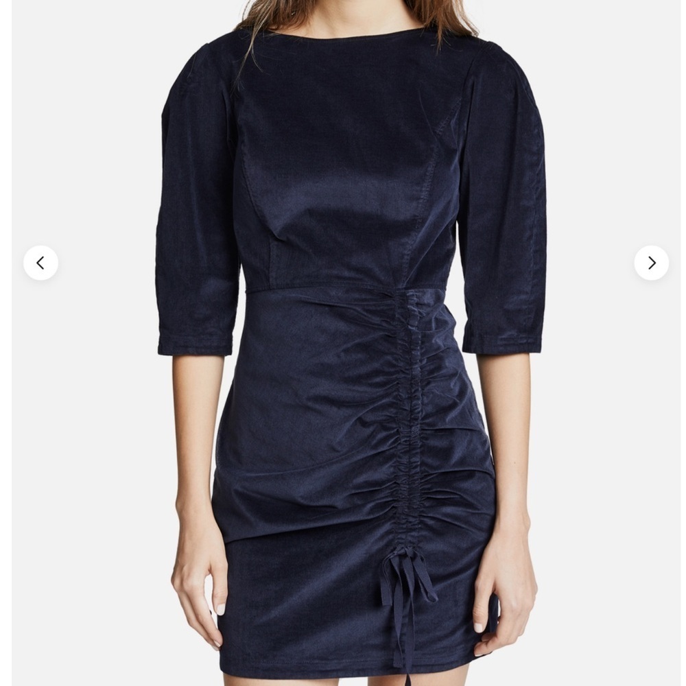 LA VIE REBECCA TAYLOR CORDUROY DRESS MIDNIGHT NAVY Size S